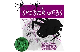 Halloweenská svítící pavučina s 20 pavouky