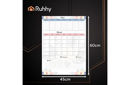 Magnetický plánovač na lednici RUHHY – diář 60 x 45 cm + fix