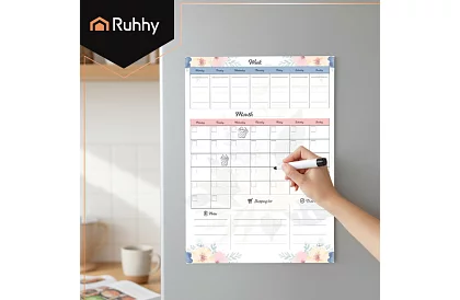 Magnetický plánovač na lednici RUHHY – diář 60 x 45 cm + fix