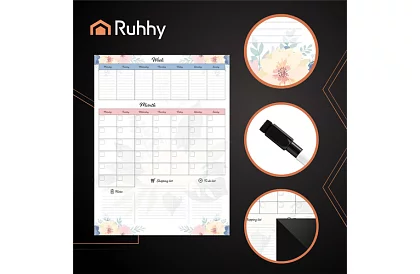 Magnetický plánovač na lednici RUHHY – diář 60 x 45 cm + fix