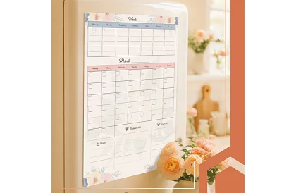 Magnetický plánovač na lednici RUHHY – diář 60 x 45 cm + fix
