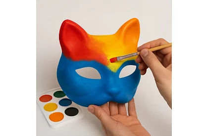 DIY sada – kočičí masky na karneval 6 kusů