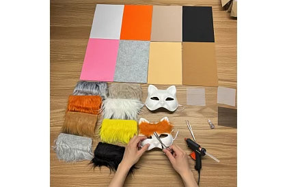 DIY sada – kočičí masky na karneval 6 kusů