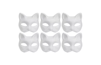 DIY sada – kočičí masky na karneval 6 kusů