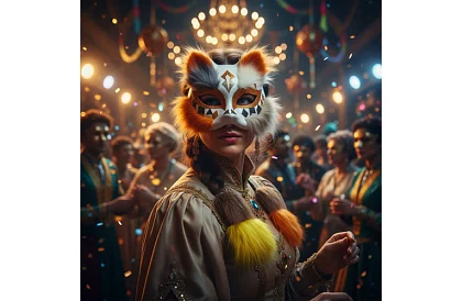 DIY sada – kočičí masky na karneval 6 kusů