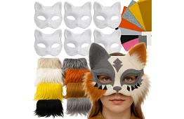 DIY sada – kočičí masky na karneval 6 kusů