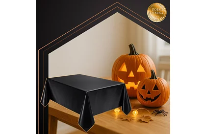 Fóliový ubrus černý 137 × 274 cm