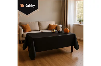 Fóliový ubrus černý 137 × 274 cm