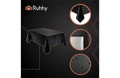 Fóliový ubrus černý 137 × 274 cm