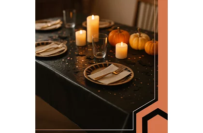 Fóliový ubrus černý 137 × 274 cm