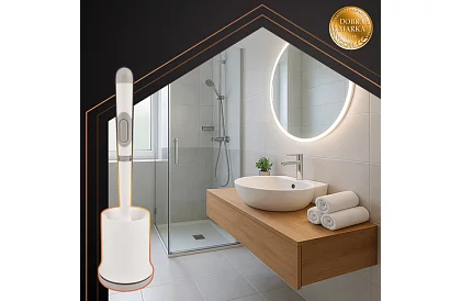 Silikonový kartáč na toaletu – WC štětka, bílá