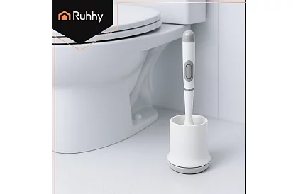 Silikonový kartáč na toaletu – WC štětka, bílá