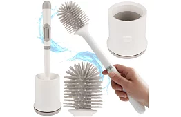 Silikonový kartáč na toaletu – WC štětka, bílá