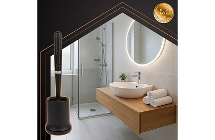 Silikonový kartáč na toaletu – WC štětka, černý