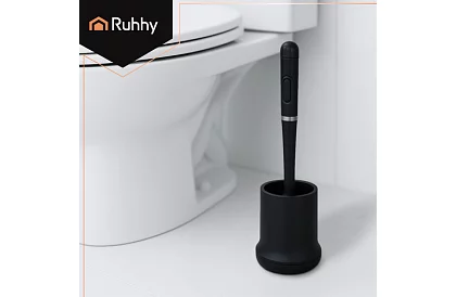 Silikonový kartáč na toaletu – WC štětka, černý