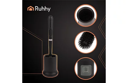 Silikonový kartáč na toaletu – WC štětka, černý