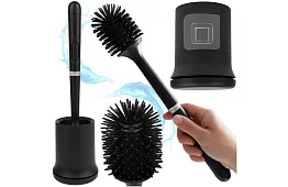 Silikonový kartáč na toaletu – WC štětka, černý
