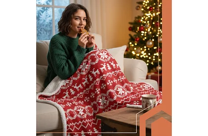 Silná deka s vánočním motivem 130 x 170 cm