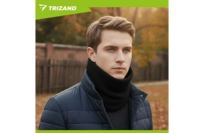 Teplý nákrčník – černý úplet