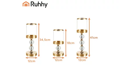 Sada 3 svícnů – Gold Glamour