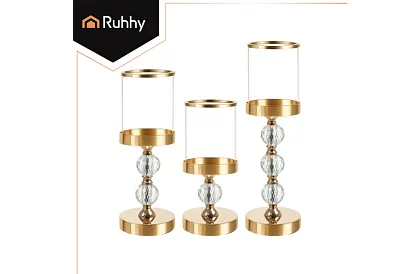 Sada 3 svícnů – Gold Glamour