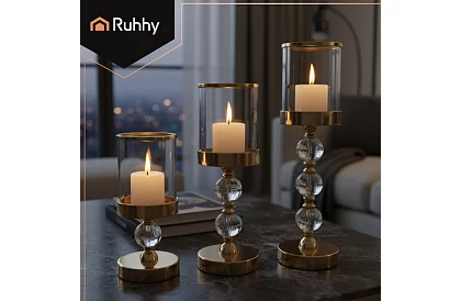 Sada 3 svícnů – Gold Glamour