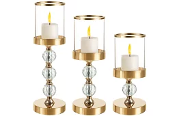 Sada 3 svícnů – Gold Glamour