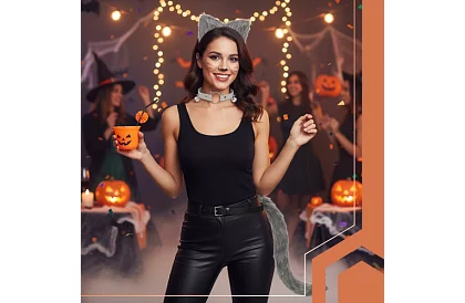 Kostým kočky 3 v 1 - šedý