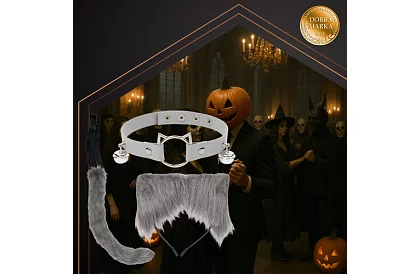 Kostým kočky 3 v 1 - šedý