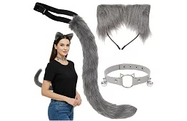 Kostým kočky 3 v 1 - šedý