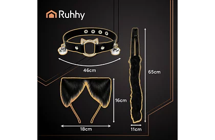 Kostým kočky 3 v 1 - černý