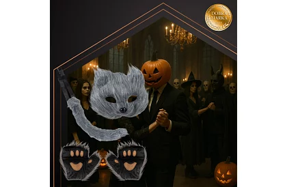 Karnevalový kostým kočky 4 v 1 – šedá