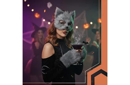 Karnevalový kostým kočky 4 v 1 – šedá