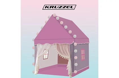 Dětský stan s LED osvětlením – růžový