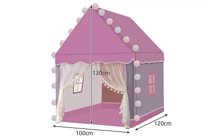 Dětský stan s LED osvětlením – růžový