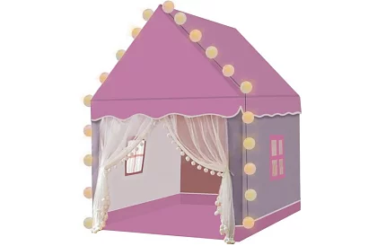 Dětský stan s LED osvětlením – růžový