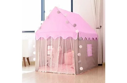 Dětský stan s LED osvětlením – růžový