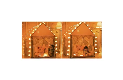 Dětský stan s LED osvětlením – růžový