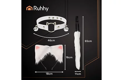 Kostým kočky 3 v 1 - bílý