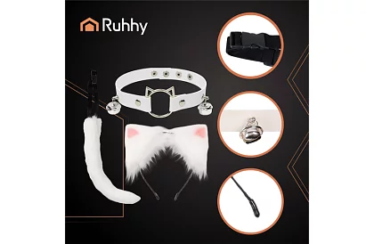 Kostým kočky 3 v 1 - bílý