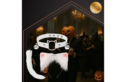 Kostým kočky 3 v 1 - bílý