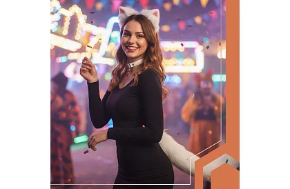 Kostým kočky 3 v 1 - bílý