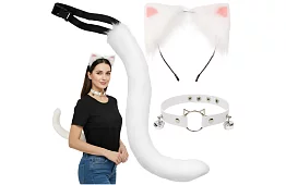 Kostým kočky 3 v 1 - bílý