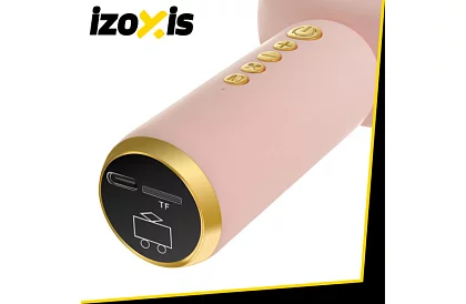 Bluetooth bezdrátový karaoke mikrofon – růžový