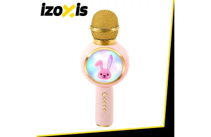 Bluetooth bezdrátový karaoke mikrofon – růžový