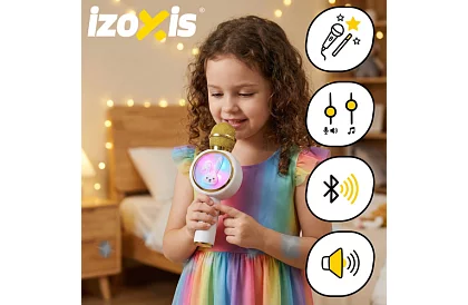 Bluetooth bezdrátový karaoke mikrofon – bílý