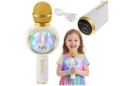 Bluetooth bezdrátový karaoke mikrofon – bílý