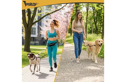 Běžecká ledvinka s vodítkem na psa + příslušenství