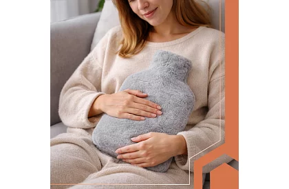 Termofor s plyšovým obalem – gumový ohřívač vody 1,8 l