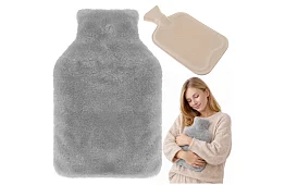 Termofor s plyšovým obalem – gumový ohřívač vody 1,8 l